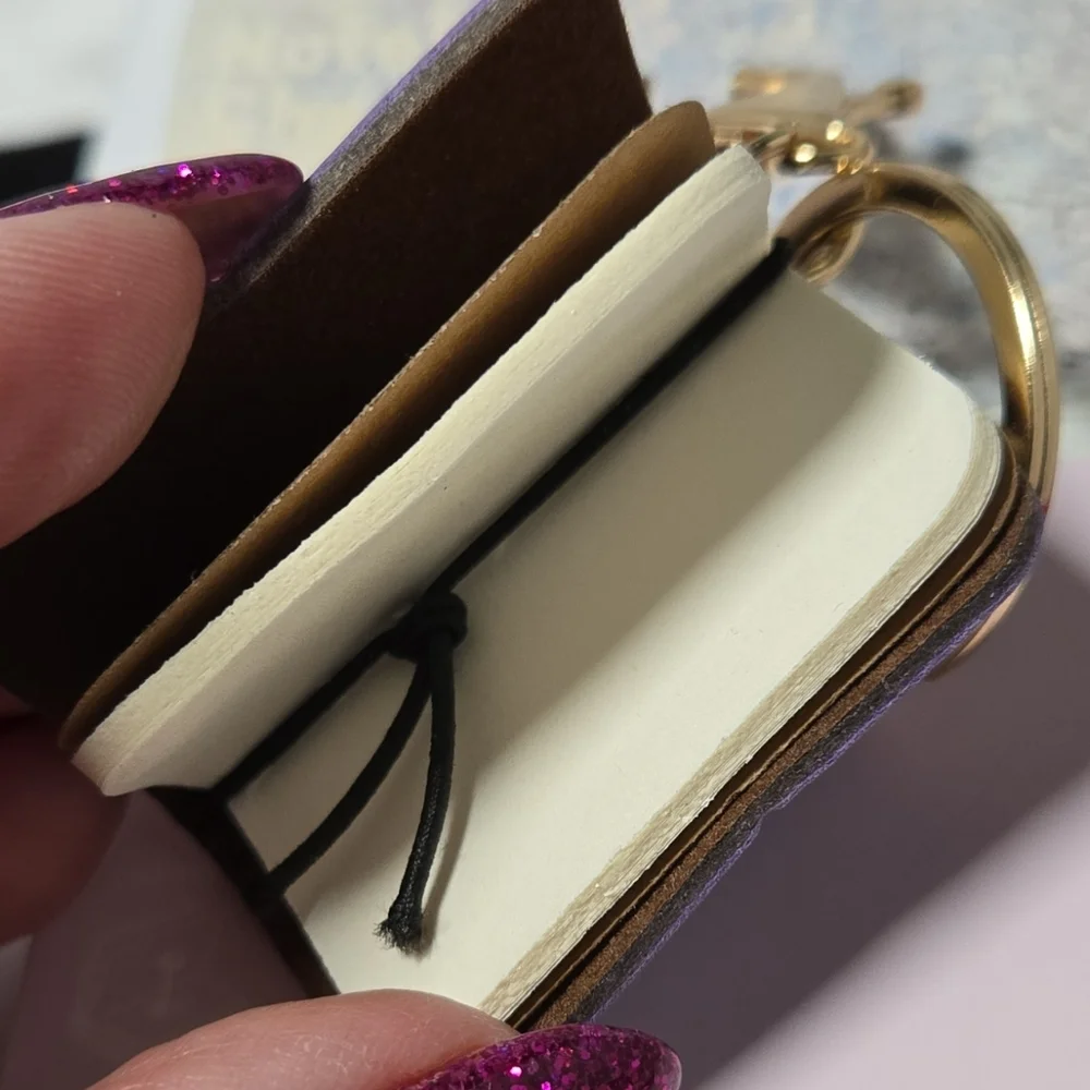 Mini Turquoise Traveler’s Notebook Keychain Faux Leather Journal Bag Charm Clip